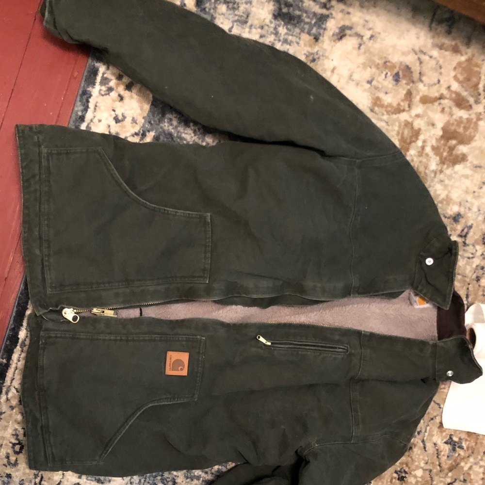 Large/Tall Mens Green Carhartt Sherpa Jacket
